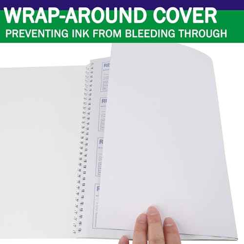Money and Rent Receipt Book 2-Part Carbonless 7-5/8" x 11" Spiral Bound 200 Sets per Book 4 Receipts per Page(1pack)