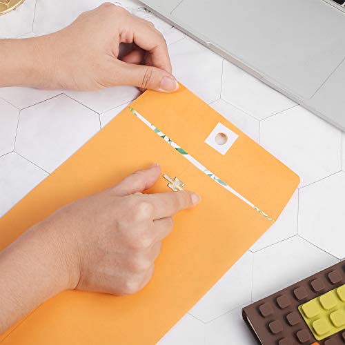 Frienda 50 Pcs Kraft Clasp Envelopes - 4 Sizes, Yellow, Office & Organization