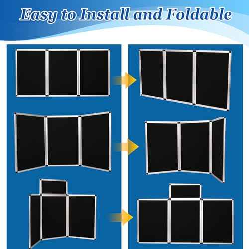 3+1 Panel Trade Show Presentation Board, 70.8¡° x 35.4¡± Trade Show Presentation Board, Large Folding Desktop Display Board for Trade Shows, Conference Displays, Various Event Displays