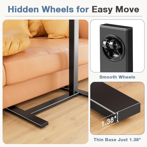 DUMOS Adjustable Rolling Standing Desk with Wheels, Compact Laptop Table
