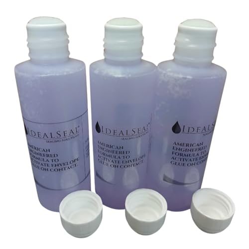 IDEALSEAL Envelope Moistener (120 ML) (3600 Envelpes) E-Z Seal Compatible 4 oz. Dabber Bottle of Sealing Solution PB Sealing Solution 601-7 Postage Stamp Envelope Seal (3 Bottles)