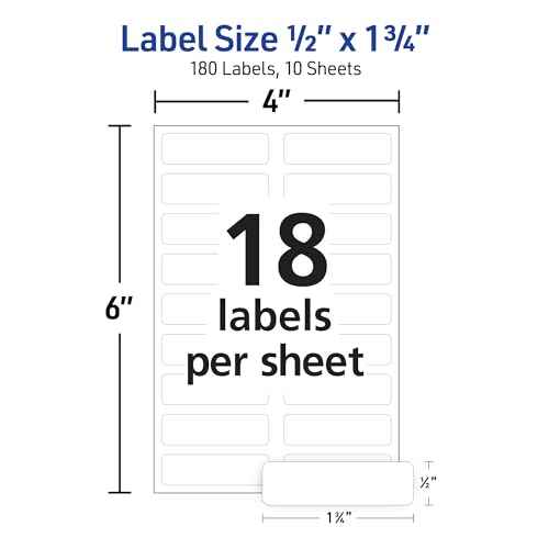 Avery No-Iron Fabric Labels, 1/2" x 1-3/4", Washer and Dryer-Safe Waterproof Labels, Non-Printable, 180 Total (40721)
