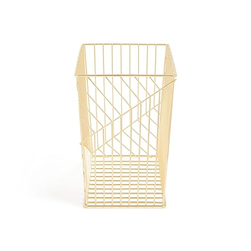 U Brands Metal Hanging File Organizer, Letter Size, Desktop Accessory, Vena Collection, Gold
