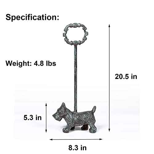 Cast Iron Door Stopper with Handle, 4.88 Lbs Heavy Duty Metal Dog Door Stop, Distressed Blue¡¦