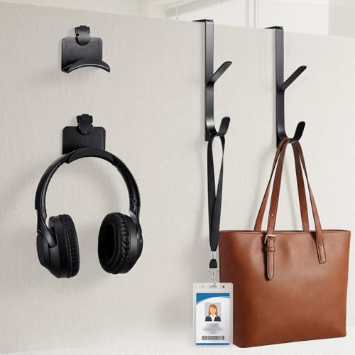 Adjustable Cubicle Hooks & Headphone Stands Set for Office & Home