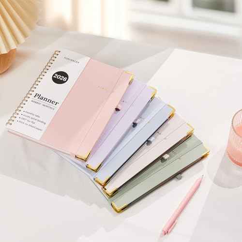 2026 Planner, Forvencer Calendar Planner Weekly and Monthly, January 2026-December 2026, 8.5" X 11", Hardcover Agenda Book with Tabs, Cute Daily Journal Planning with Inner Pocket, Home College Organizer Notebook for Office School Supplies, A4, Purple