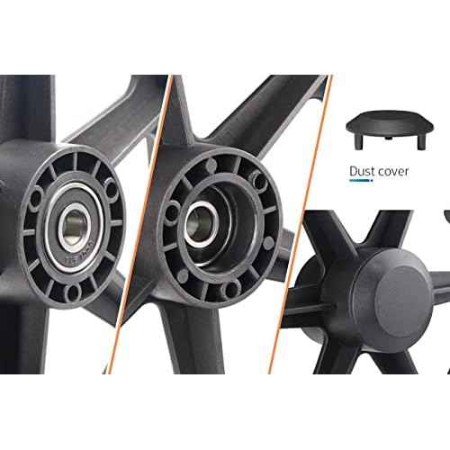 12 Inch Wheelchair Wheels Replacement (1 Pair) 12 1/2 x 2 1/4" Transport Chair Rear Wheel Assembly, Solid Tire Back Wheel for Manual Wheelchairs Replacement Parts, Transfer Chair Accessories