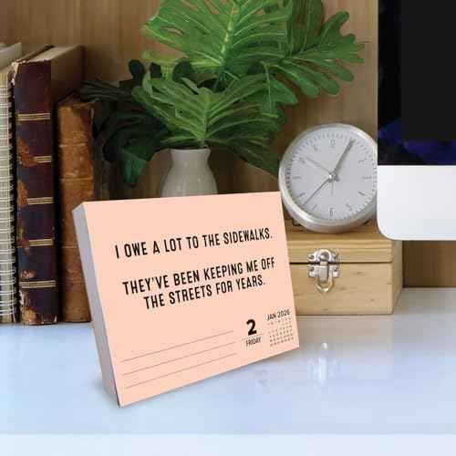 Willow Creek Press, Pun Intended 2026 Desk Calendar, 6.18'' X 5.43'', Daily Calendar with Adhesive Binding