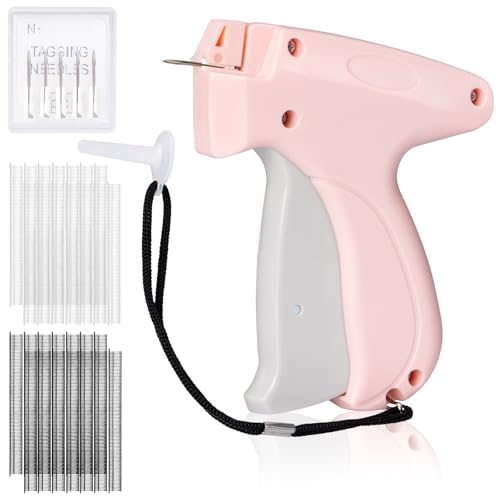 AISOSO Handheld Tagging Gun for Clothes (Pink) with 3000 Fasteners – 0.8mm Precision Needle