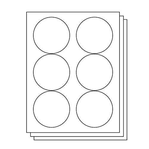 3-1/3 inch, Round Labels for Inkjet & Laser Printers (6 per Sheet, 900 Circle Labels, 150 Sheets)