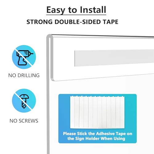 MaxGear 8.5 x 11 Wall Mount Acrylic Sign Holder 2-Pack with Tape – Vertical, Easy Install Adhesive Display