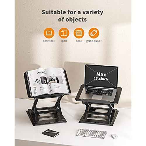 HUANUO Adjustable Laptop Riser - 9 Adjustable Angles, Easy Sit or Stand, Fits 15.6 Inch Laptop & Notebook