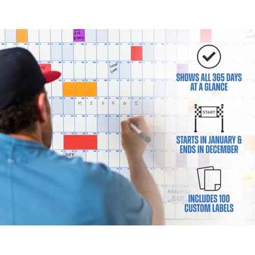 The Big A## Calendar Full-Year Wall Calendar ? 2026 Dry-Erase ? Includes 1 Marker & 100 Labels ? Lightweight, Easy to Hang Yearly Calendar ? Year at a Glance ? Plan Big Goals & Adventures ? Blue