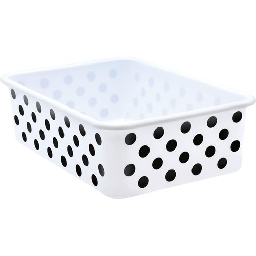Teacher Created Resources® Black Polka Dots on White Large Plastic Storage Bin