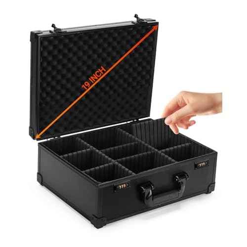 Storage Lock Box -16x 12 x 6.5 Inch Large Combination Lock Boxes for Important Document Collection Organizer- Lockable Safe Storage Box Medicine Box, Lockable Boxes for Personal Items