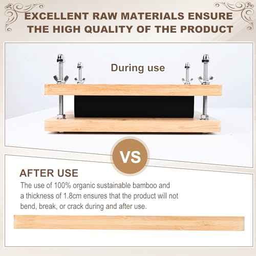 Wooden and Bamboo Book Press - portable bookbinding supplies,book binding kit for beginners(11.8¡¿7.9inch)