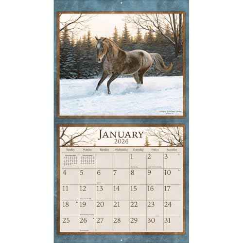 Lang Companies, Horses in the Mist 2026 Wall Calendar by Persis Clayton Weirs, 13.4'' X 12'', 12-Month Calendar with Stapled Binding