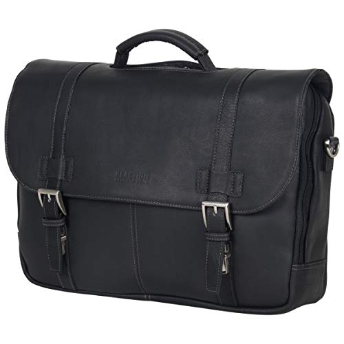 Show Business 16-Inch Colombian Leather Laptop Portfolio Messenger Bag - Kenneth Cole REACTION, Black, One Size