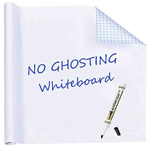 HAMIGAR Whiteboard Sticker for Wall 18" x 79" Dry Erase Board Wallpaper Peel and Stick, White Board Stick on Wall, Contact Paper Adhesive Poster Board Whiteboard with 1 Marker