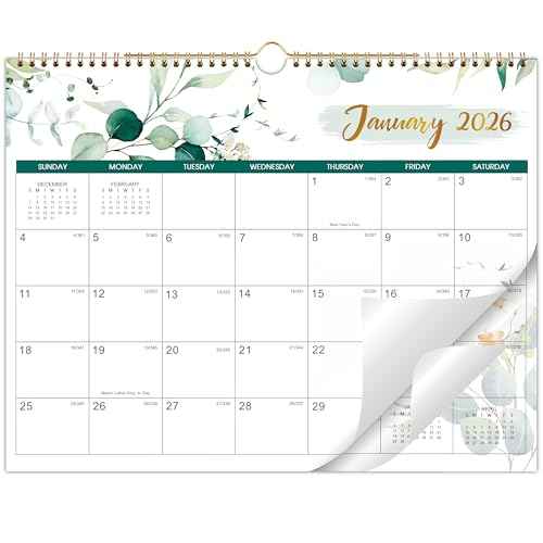 2026-2027 Wall Calendar - January 2026 - December 2027, Calendar 2026-2027, 14.8" x 11.4", 2026 Calendar with Large Blocks Space, Twin-Wire Binding, Hanging Hook, Perfect for School & Home