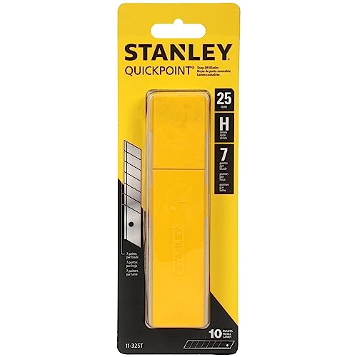 Stanley 11-325T 25mm Heavy Duty Quick-Point Snap-Off Blades with Dispenser, Pack of 10 (4)