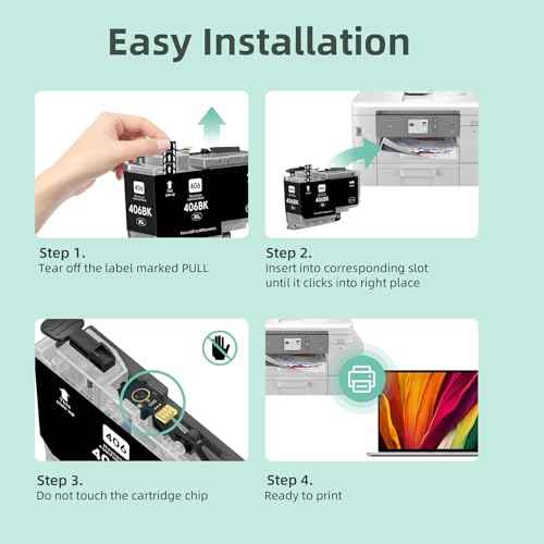 LC406XL LC406 Ink Cartridges Compatible for Brother LC 406XL LC 406 XL for MFC-J4335DW MFC-J5855DW MFC-J6555DW MFC-J4535DW MFC-J6955DW MFC-J4345DW MFC-J5955DW Printer (Black, 2 Pack)