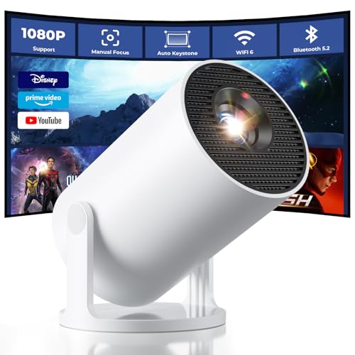 CLOKOWE Mini Projector with WiFi and Bluetooth, Built-in Apps, Smart Portable Projector with 180¡Æ Rotation, Auto Keystone, Support 1080P, Compatible with HDMI/USB/TV Stick/Smartphone/Laptop