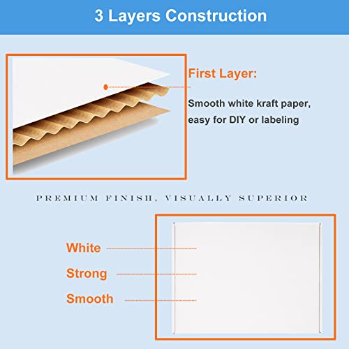 Wowxyz 9x6x2 Inch White Corrugated Shipping Boxes 60 Pack - Heavy Duty Mailers