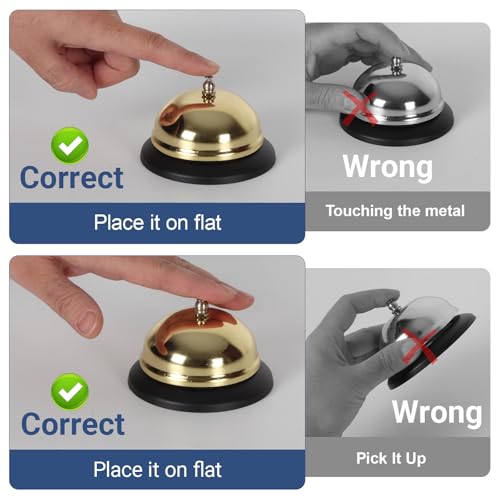 Call Bell Loud Clear Desk Bell Set - Durable Steel Service Bells for Hotels, Restaurants, Classrooms