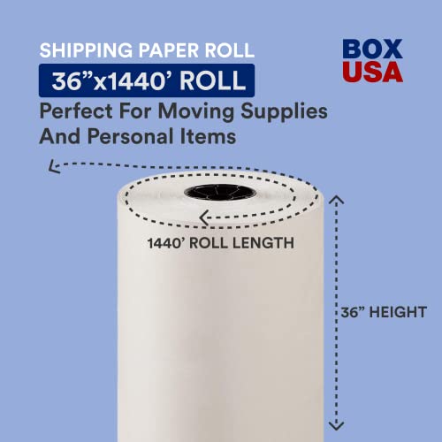 Box USA Packing Paper Roll 36 x 1440ft - Newsprint for Shipping,