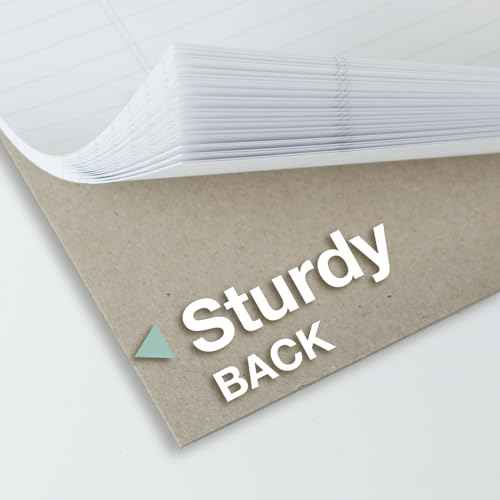 POPRUN White Legal Pads 8.5 x 11.75 College Ruled, 100GSM Writing Paper Pad, Bulk Lined Notepad Notebooks for Work School, Classroom Office Supplies, 6 Pack