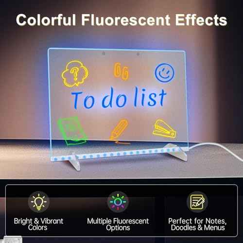 Led Drawing Board with Battery Pack, 13.7"X10" LED Note Board with Colors for Kids, Light Up Drawing Board for Home Office School, Personalized Birthday Gifts for Girls Boys