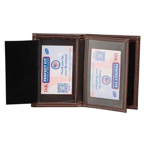 Perfect Fit Shield Wallets Brown Leather Bifold Badge Wallet for US Customs Border Patrol Badge and ID Case (Cutout PF-587)