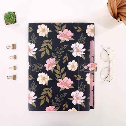 SKYDUE Expanding File Folder with 5 Pockets, Accordion File Organizer,Portable Receipt Paper Documents Organizer,Letter Size Filing Folder School Office Supplies,Navy Blue