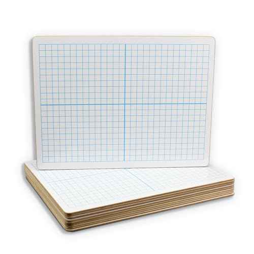 Flipside Products 9" x 12" XY Axis Two-Sided Dry Erase Boards 12 Pack, White Boards, Classroom Pack, Double Sided Lapboard for Class, Reusable for Group Participation, Bulk