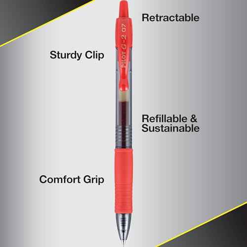 Pilot G2 Premium Gel Pens, Gel Roller Pens, Fine Point 0.7 mm Assorted Colors 8