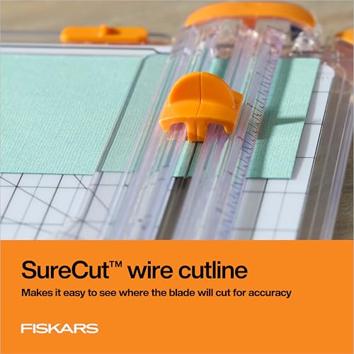 Fiskars 12-Inch SureCut Deluxe Paper Trimmer with Precise Steel Wire Guide