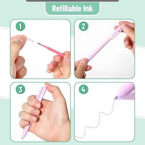 Mr. Pen- Retractable Gel Pens, 6 Pack, Color Ink Gel Pens Fine Point, Pastel Colors, 0.7mm, Back to School Supplies