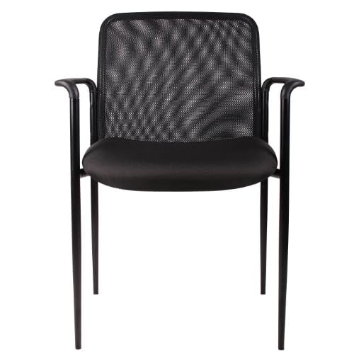 Boss Office Products Stackable Mesh Guest Chair in Black, 250 (B6909-BK)