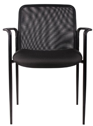 Boss Office Products Stackable Mesh Guest Chair in Black, 250 lbs – B6909-BK