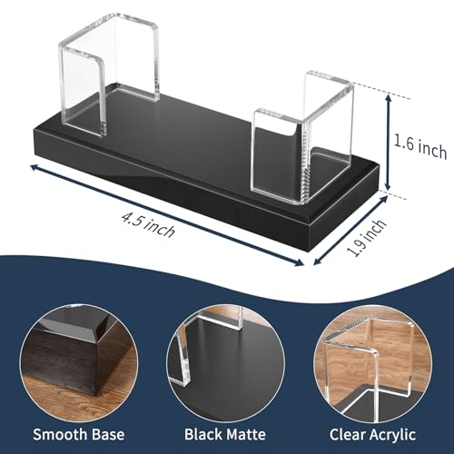 NIUBEE Acrylic Business Card Holder: Clear Plastic Business Cards Display Stand for Desk - Gift Card Organizer for Office 2 Pieces