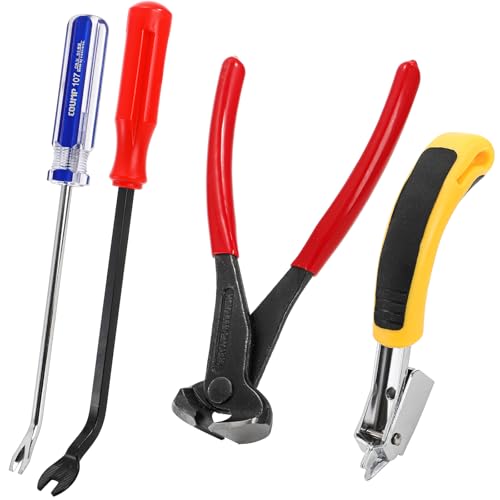 Hiceeden 4-Piece Heavy-Duty Staple Remover Set with End Cutting Pliers