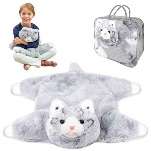 ODOXIA Weighted Lap Cat for Kids | Calming & Comforting | Weighted Lap Animal | Cat | Sensory Weighted Animals | Weighted Lap Blanket for Sensory Disorder | Carrying Bag Included | 5 Lbs