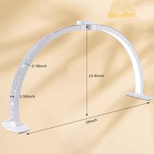 Half Moon Light for Nail Desk,29In Half Moon Lamp with Phone Holder,3000-6000K Nail Lamp Perfect LED Machine Light for Table (AB Diamond)