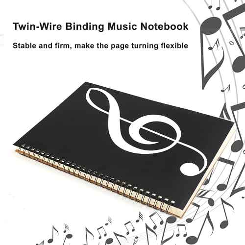 Blank Sheet Music Notebook, 160 Pages Composition Staff Paper Notebook, Manuscript Paper Notebook, 10 Staves (Music clef notebook)