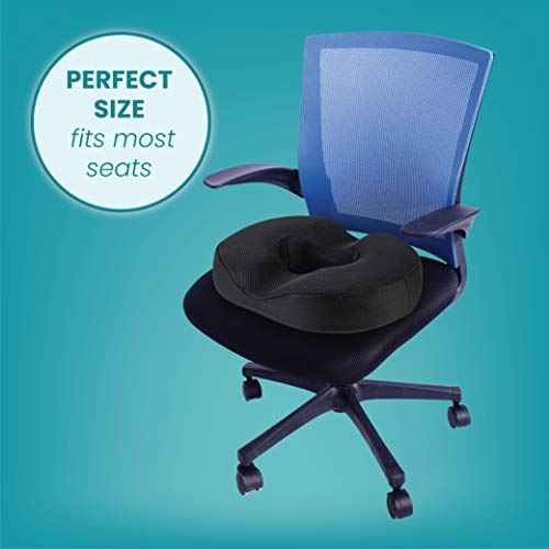 Gel Donut Pillow| Lifting Cushion | Donut Cushion for Tailbone Hemorrhoid Cushion Coccyx Sciatica Pregnancy Cushion, Black