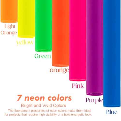 Poster Board 11 x 14 Inches,56 Sheets Neon Paper 7 Color Fluorescent Paper Bright Cardstock 250 GSM/90 lb Heavyweight Projects School Science Fair Event Displays and Business Presentations