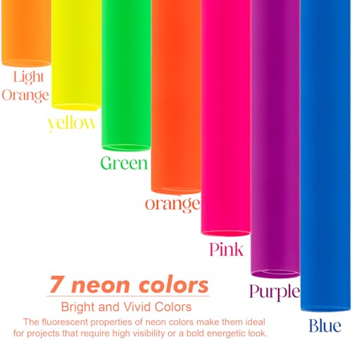 Poster Board 22x28 Inches,56 Sheets Neon Paper 7 Color Fluorescent Paper Bright Cardstock 250 GSM/90 lb Heavyweight Projects School Science Fair Event Displays and Business Presentations