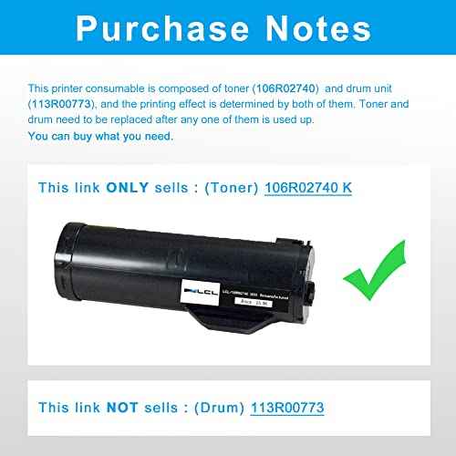 LCL Remanufactured Toner Cartridge Replacement for Xerox 106R02738 106R02740 106R2738 106R2740 3655 25900 Pages WorkCentre 3655i 3655S 3655I/X (1-Pack Black)