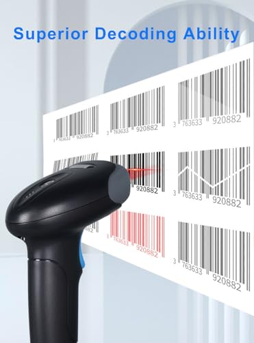 Rabitpos U27-W Wireless 1D/2D QR Barcode Scanner Handheld Cordless